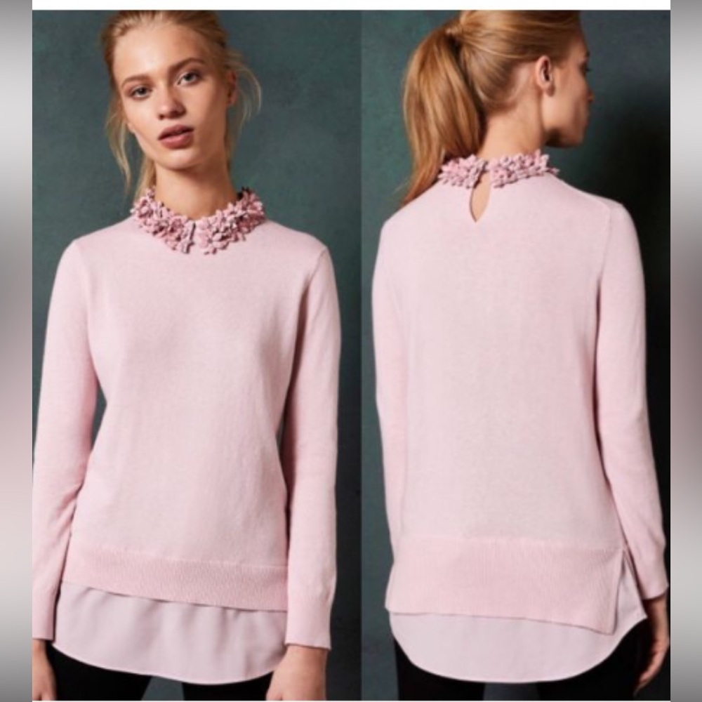 Ted Baker “Nansea” Pink Collar Sweater